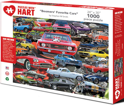 Puzzle Boomer's Favorite Cars 1000Pc 24 x 30" Hp503