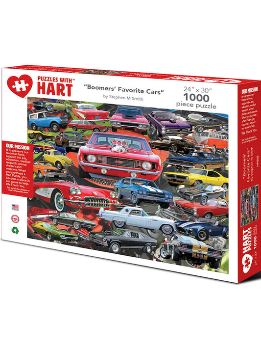 Puzzle Boomer's Favorite Cars 1000Pc 24 x 30" Hp503