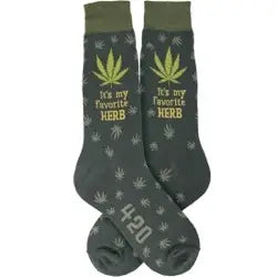 Men's Sock - Favorite Herb / Marijuana Sock - 7055M 