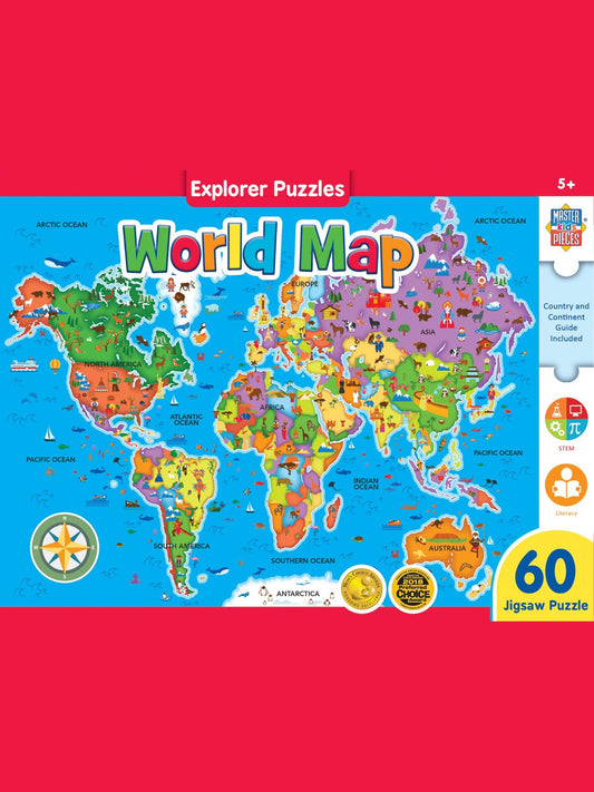 Puzzle 60Pc Explorer World Map Children's  11908.02 