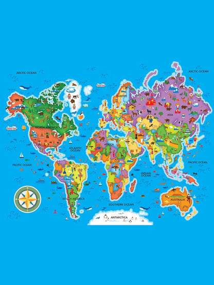 Puzzle 60Pc Explorer World Map Children's  11908.02 