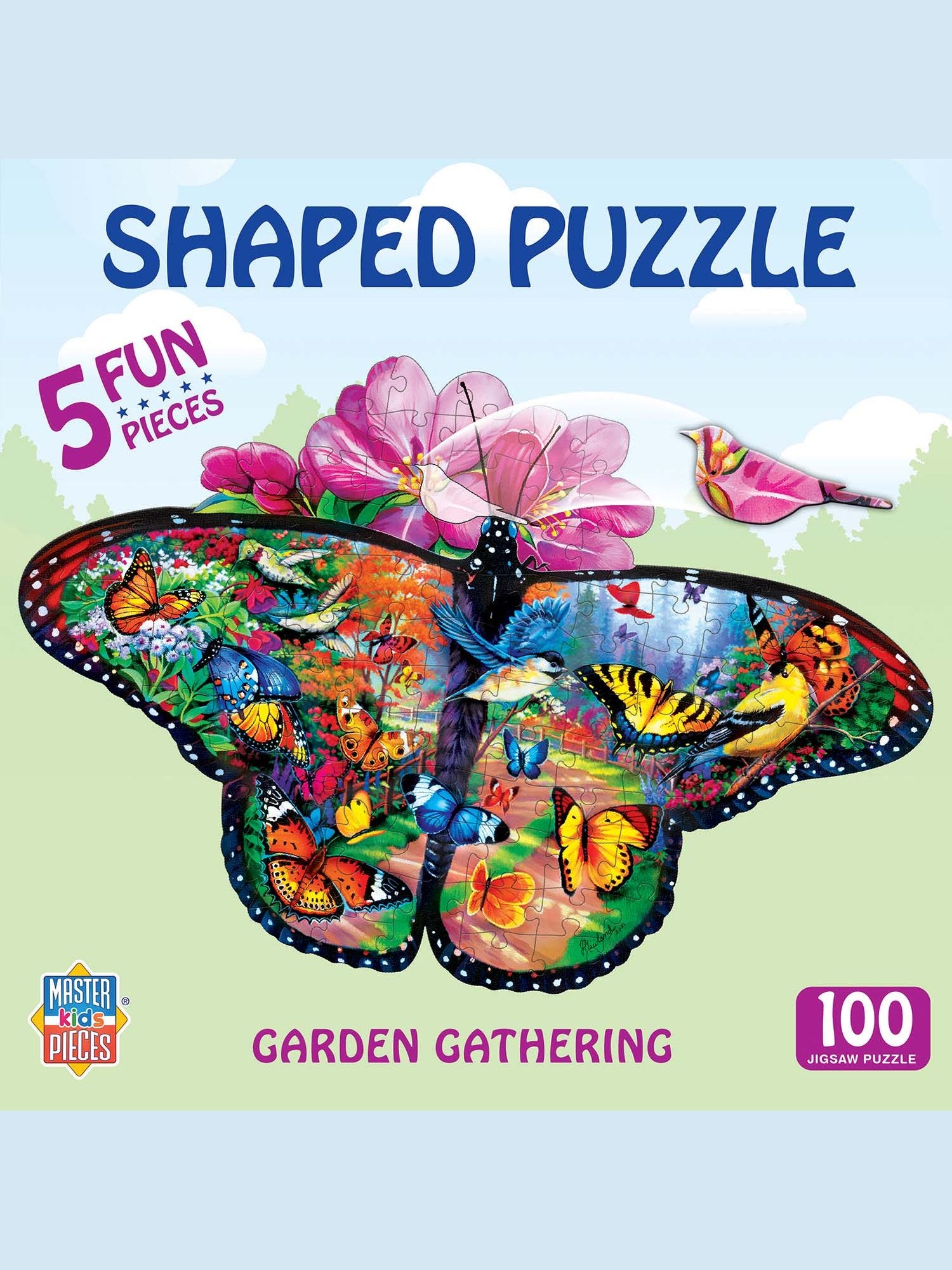 Puzzle 100Pc Shaped Garden Gathering Butterfly Children's  12229.01 