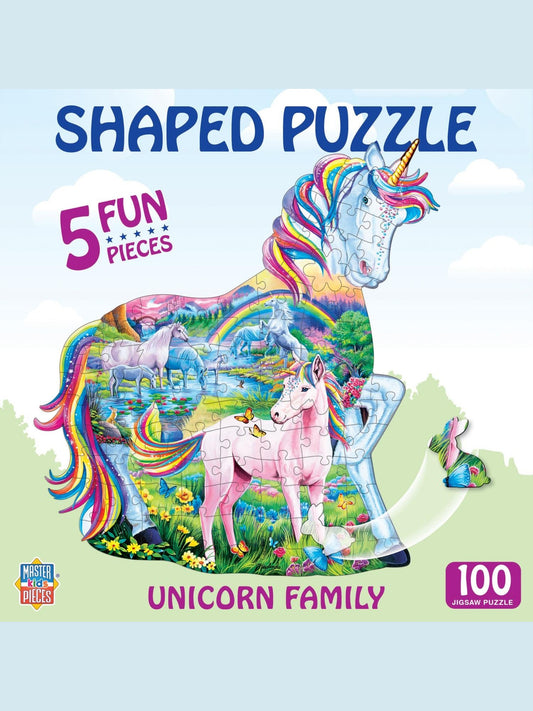 Puzzle 100Pc Shaped Unicorn Family Children's  12230.01 