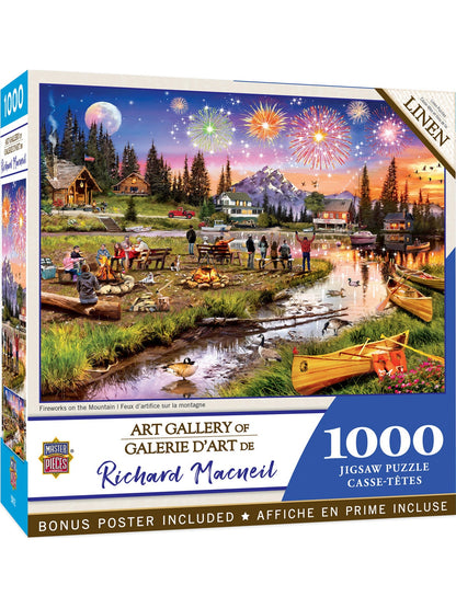 Puzzle 1000 Pc Art Gallery Fire Works On The Mountain 72270 