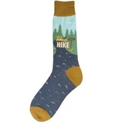 Men's Socks - Novelty, crew sock, fun- Take a Hike 