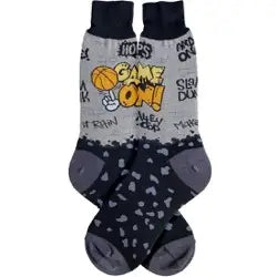 Men's Socks - Novelty, crew sock, fun - Hoops Game on 