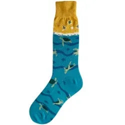 Men's Socks - Novelty, crew sock, fun- Sea Turtles 