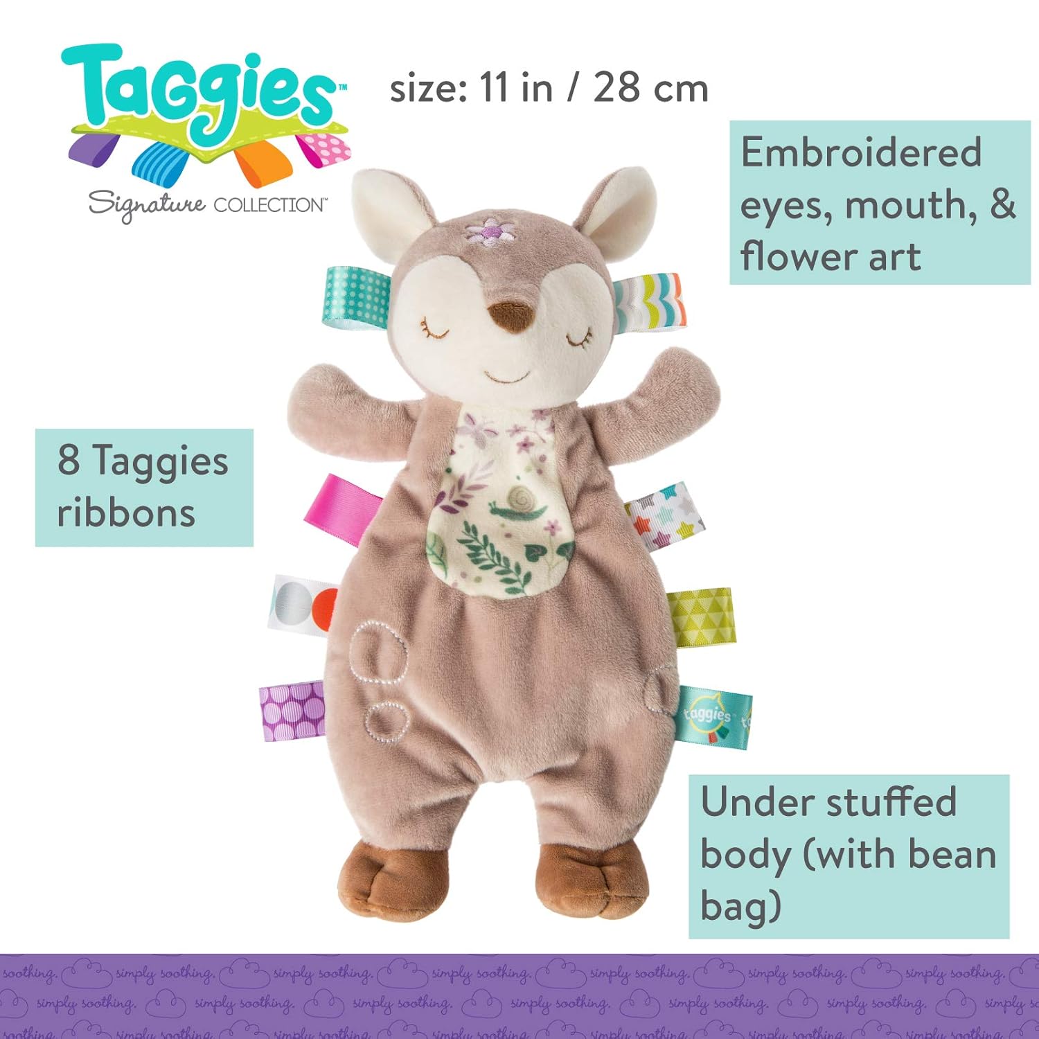 Stuffed Animal Taggies Flora Fawn Lovey 40253 