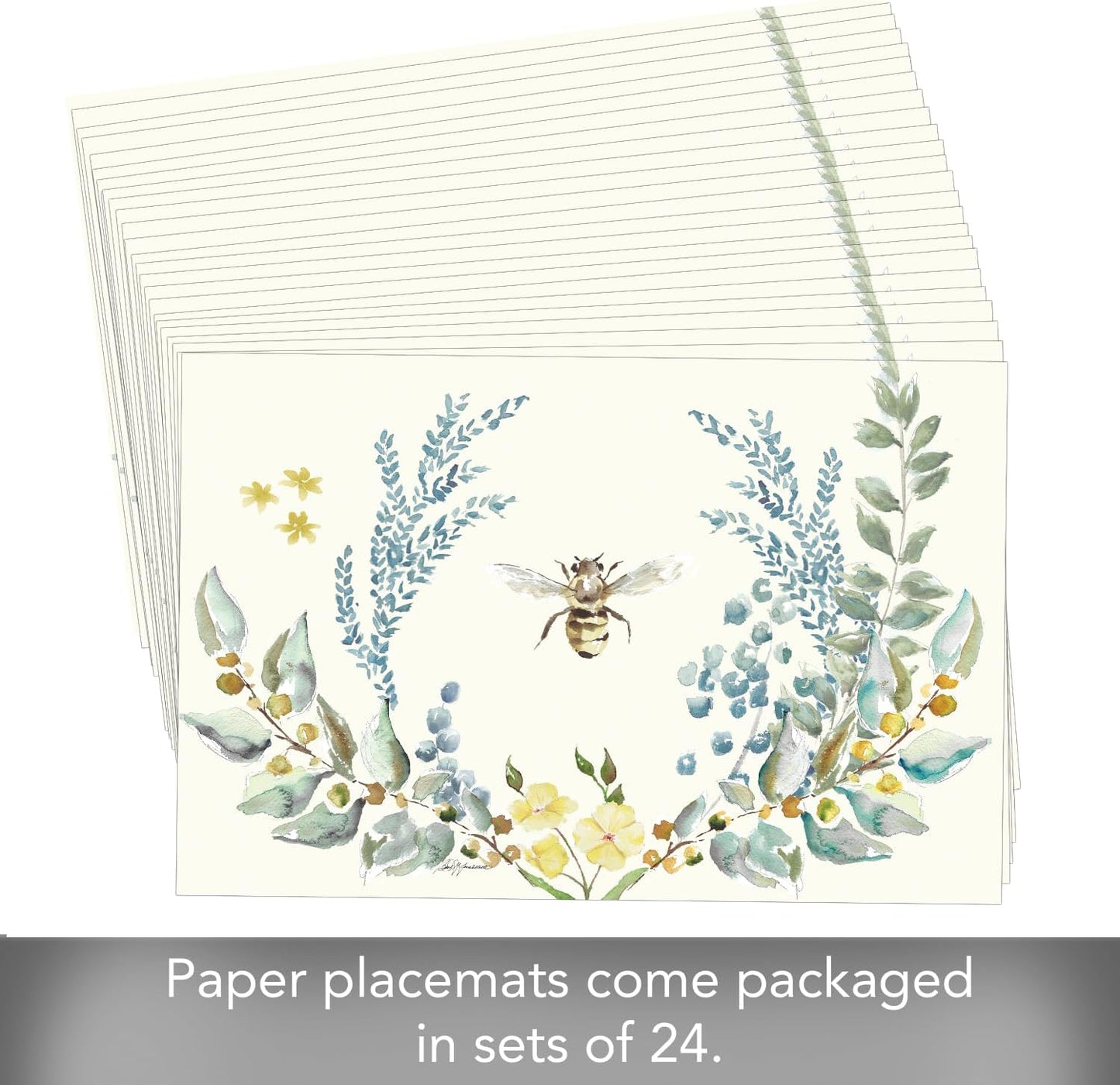 Paper Placemat Bee Crest 24Pc 11x17" 172-00252