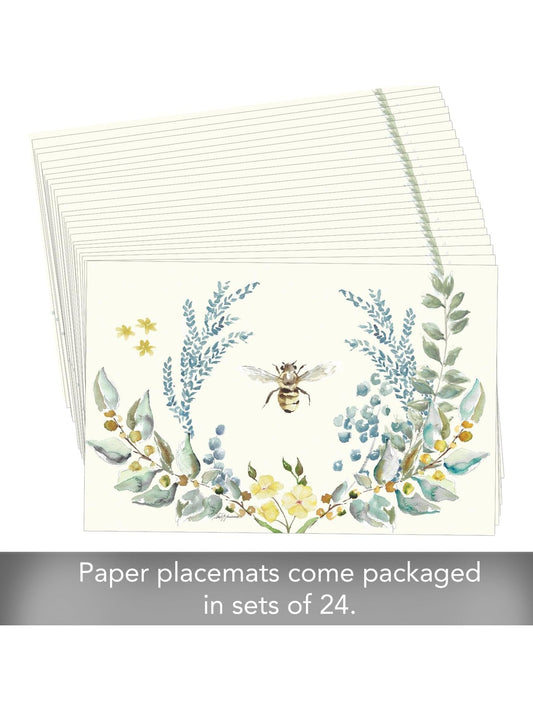 Paper Placemat Bee Crest 24Pc 11x17" 172-00252