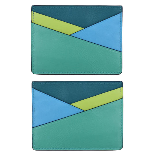 Card Holder Asymmetric Serenity Multi Leather RFID Blocking 