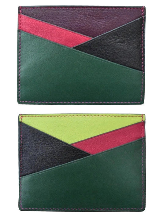 Card Holder Asymmetric Forest Multi Leather RFID Blocking 7173 
