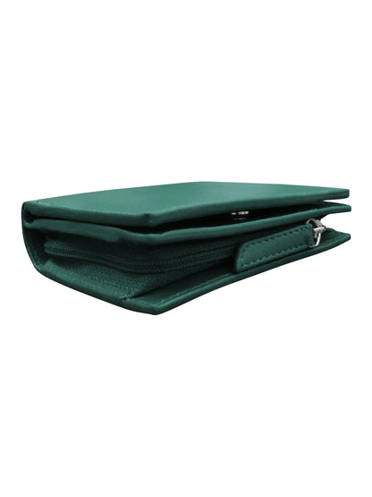 Wallet Small Snap Zipper Aqua Leather 7177 
