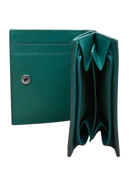 Wallet Small Snap Zipper Aqua Leather 7177 