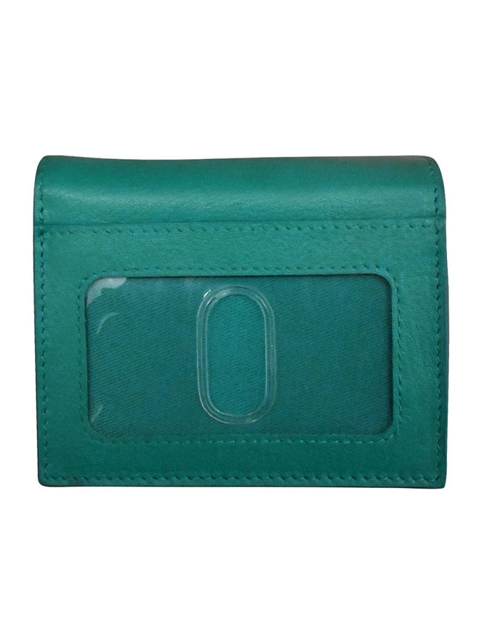 Wallet Small Snap Zipper Aqua Leather 7177 