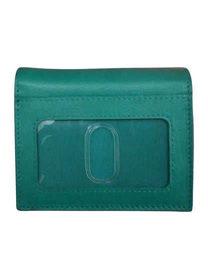 Wallet Small Snap Zipper Aqua Leather 7177 