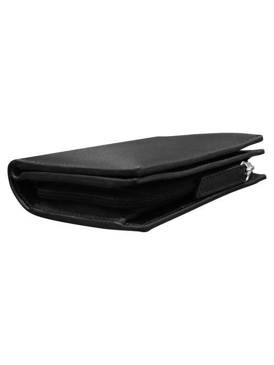 Wallet Small Snap Zipper Black Leather 7177 