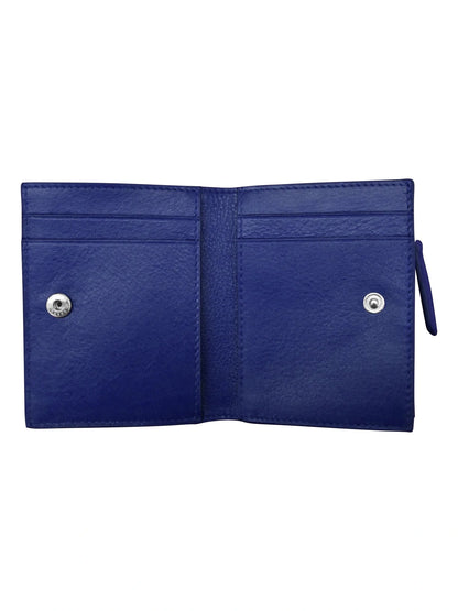 Wallet Small Snap Zipper Cobalt Leather 7177 