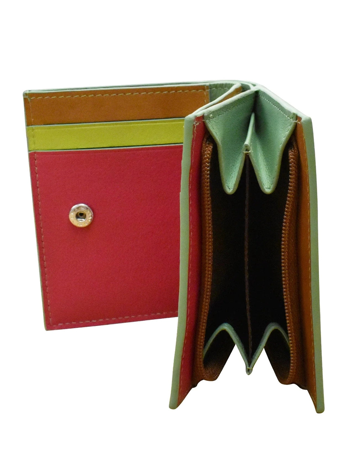 Wallet Small Snap Zipper Sage Multi Leather 7177 