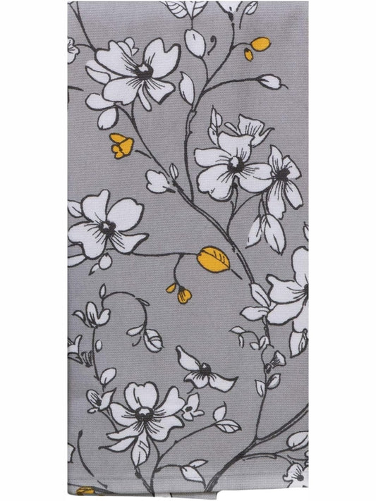 Kay Dee-Tea Towel&nbsp; Sweet Grey Floral&nbsp; Dual Purpose Terry R4882