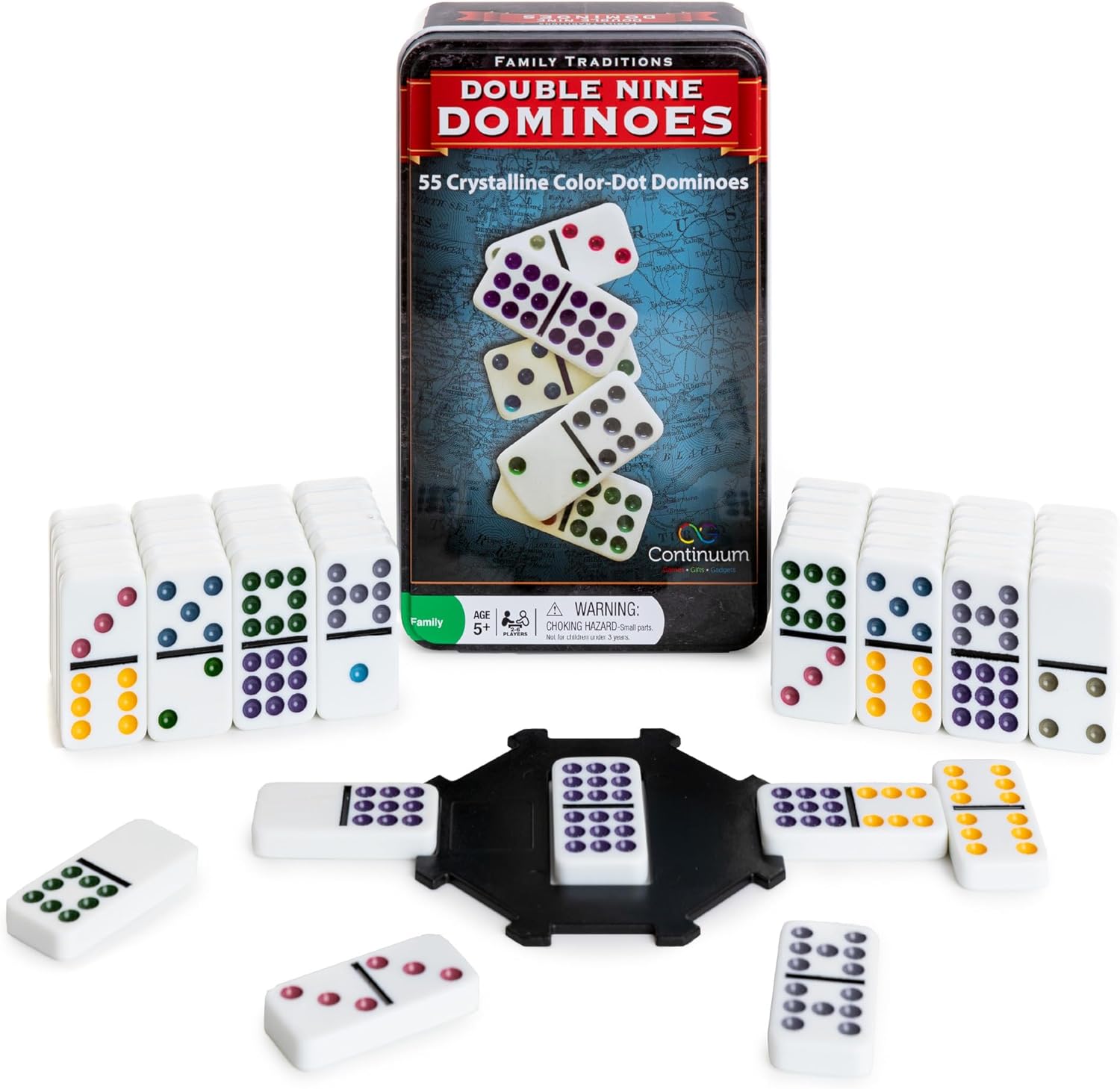 Dominoes Family Traditions Double 9 Tin   CG0334 