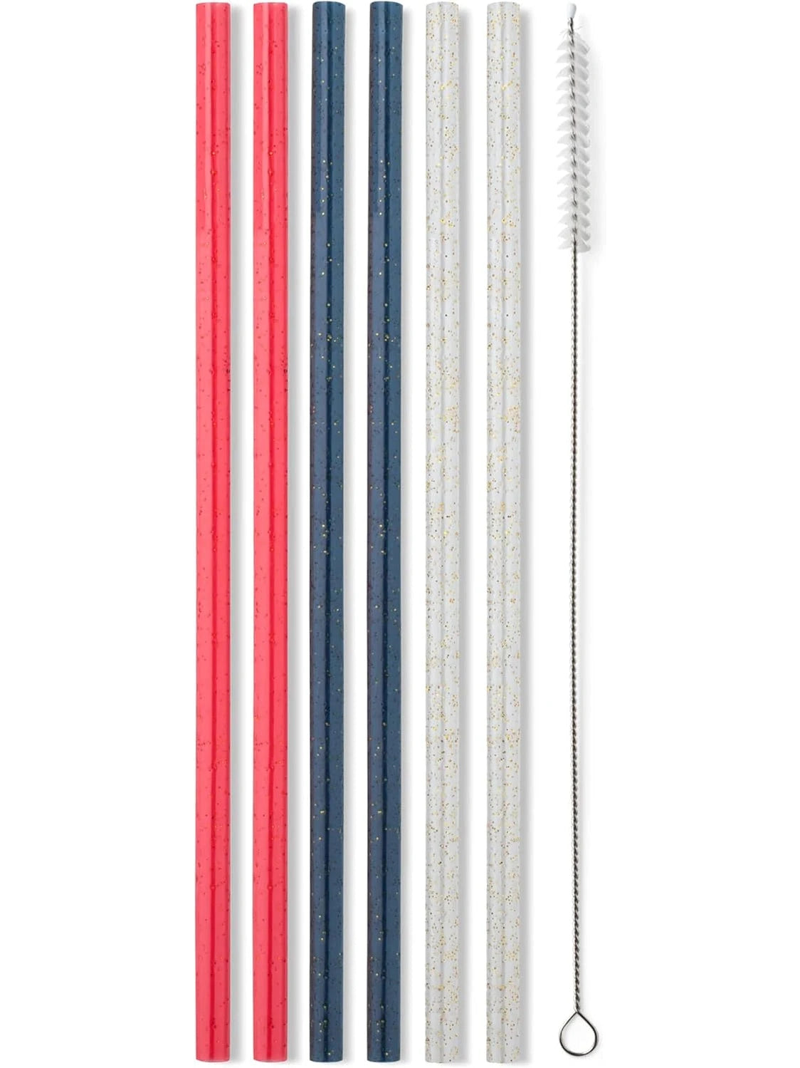 Reusable Straw Red, White, Blue Glitter S191ts-rdgl