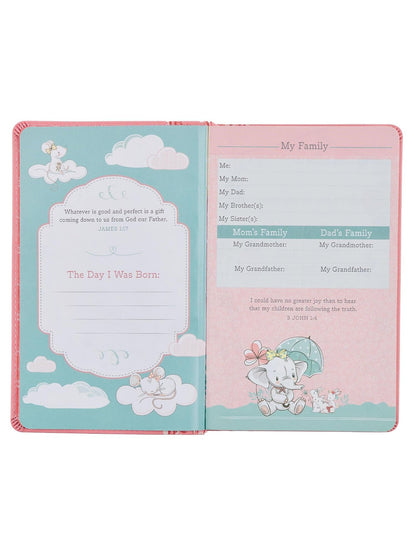 Book Bible Infant Pink&nbsp; Faux Leather Bnlt05