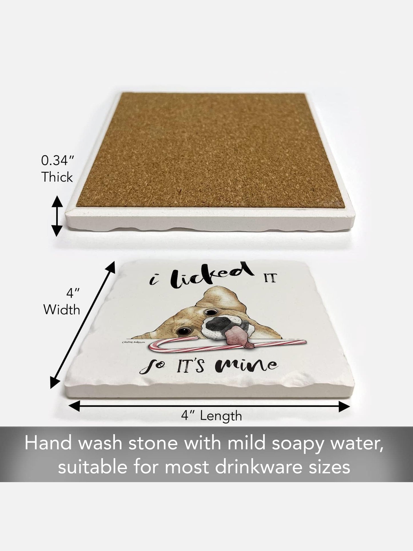 Coaster Christmas Tile Dog I Licked It So It Is Mine&nbsp; 4x4" 02-01999