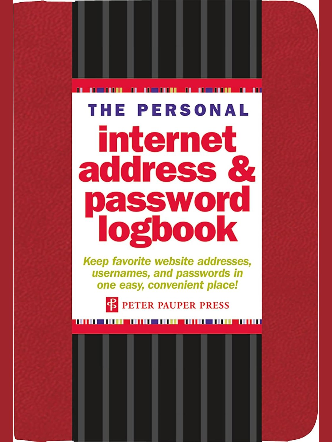 Internet Address Log Book Large Print Red  4"x 6"  308146