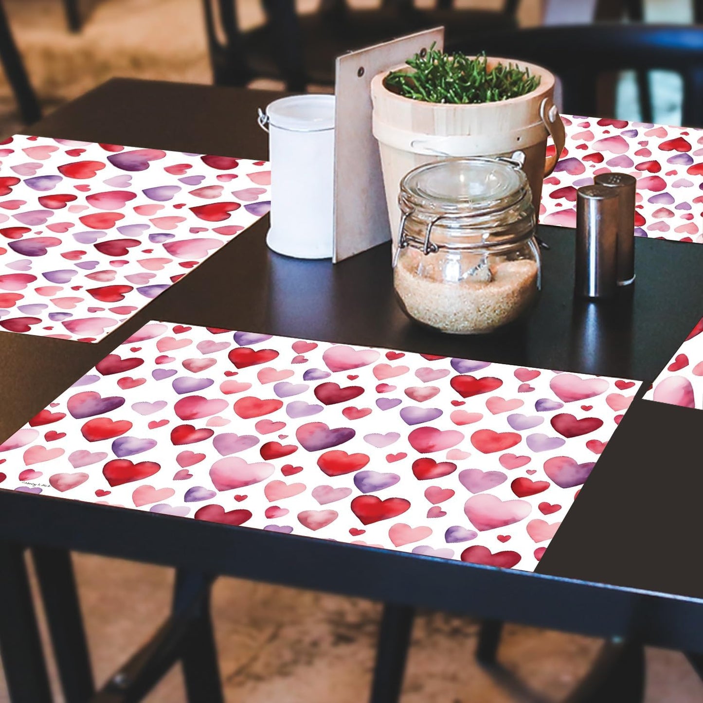 Paper Placemat Watercolor Hearts 24Pc 11x17" 172-00256