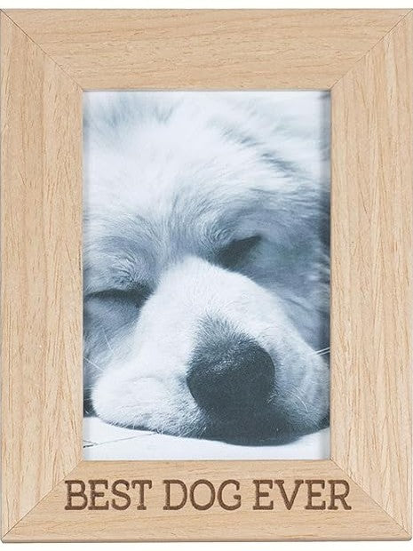 Picture Frame Wooden Best Dog Ever  Natural Color 4x6"  Ffrd10531