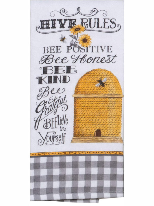 -Tea Towel&nbsp; Hive Rules Dual Purpose Terry R5812
