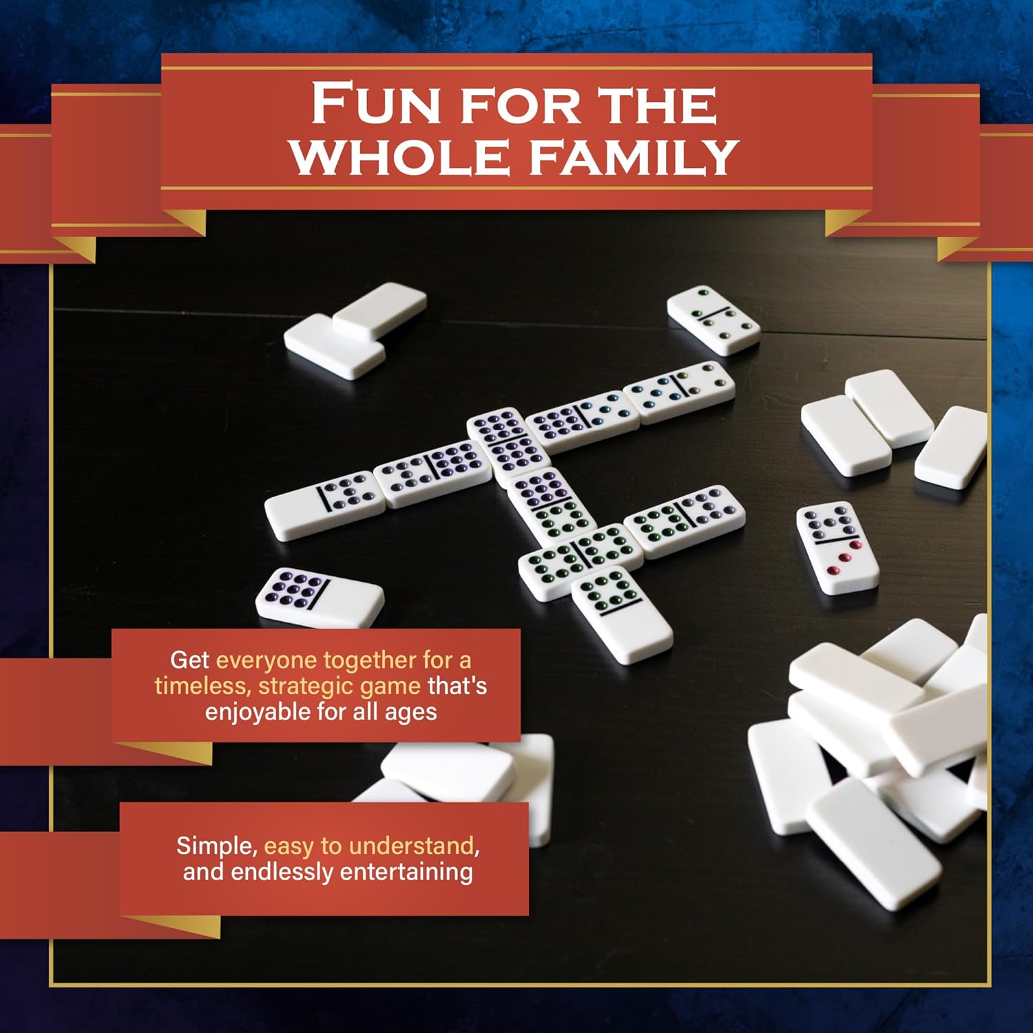 Dominoes Family Traditions Double 9 Tin   CG0334 