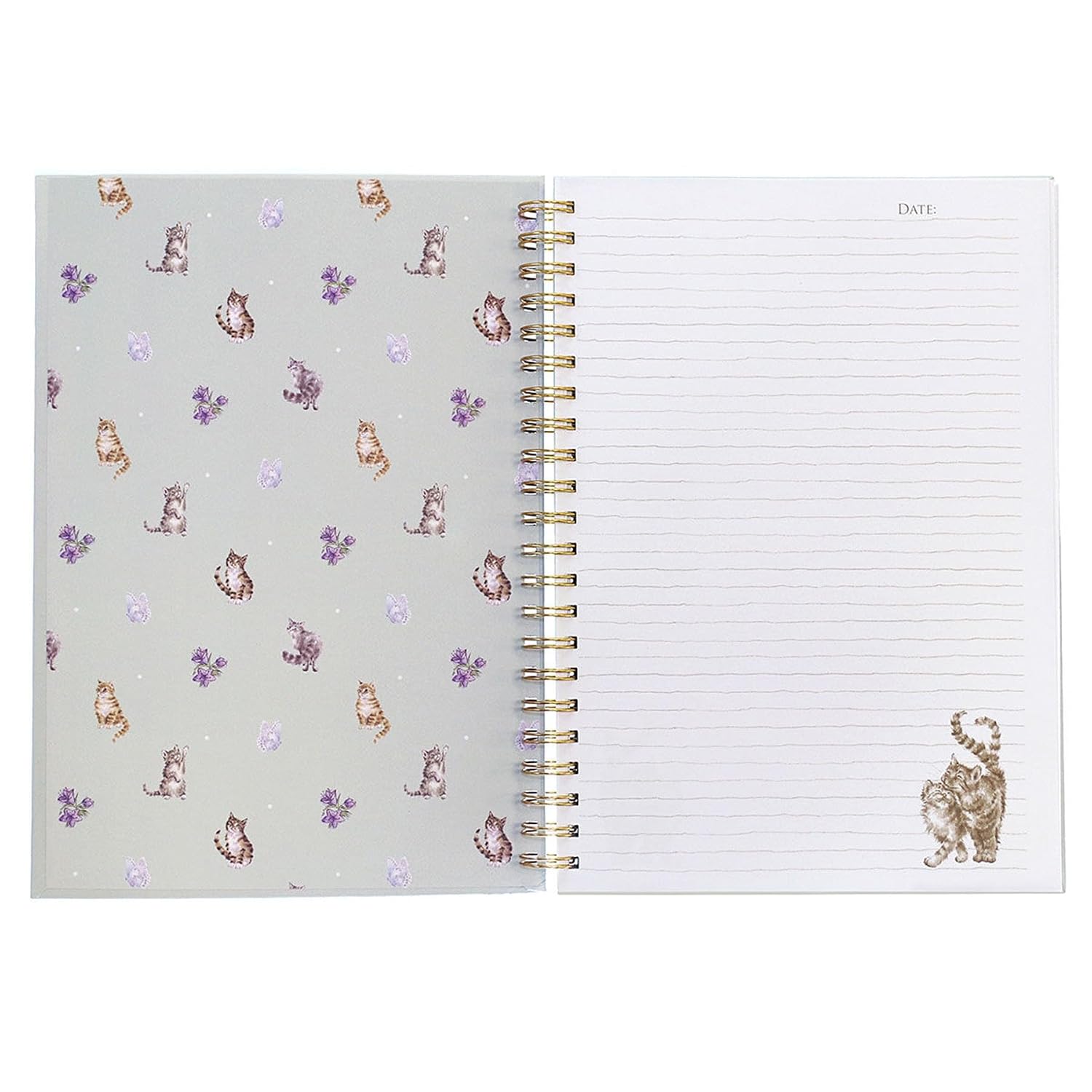 Spiral Notebook Cat Whiskers And Wild Flowers Green Lhb015