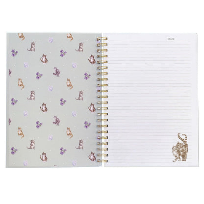 Spiral Notebook Cat Whiskers And Wild Flowers Green Lhb015