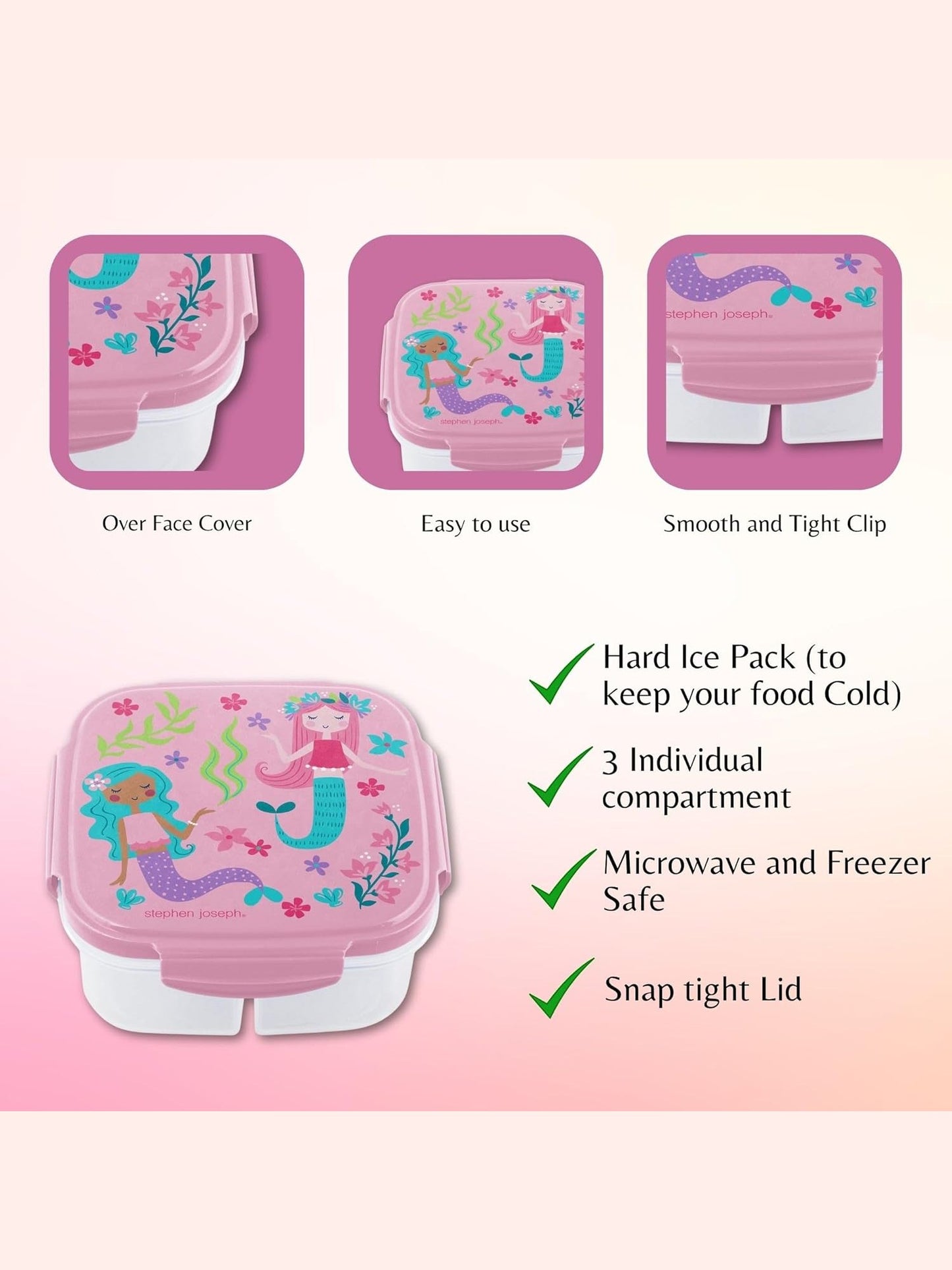 Snack Box With Ice Pack Pink Mermaid Sj-1176-28 