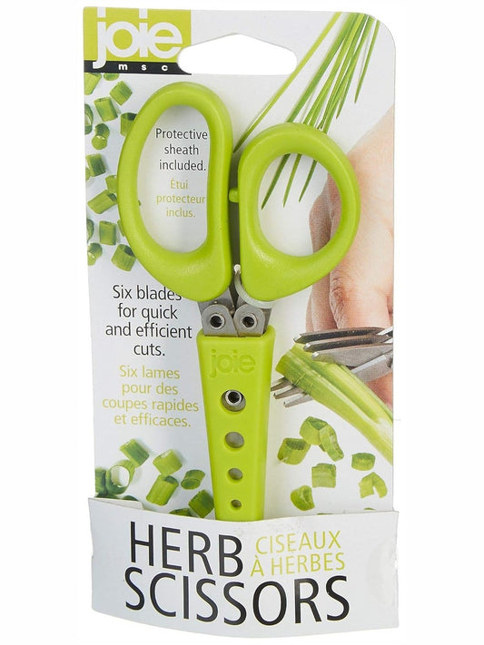 Herb Scissors 6 Blade With Protective Sheath Green 32008 