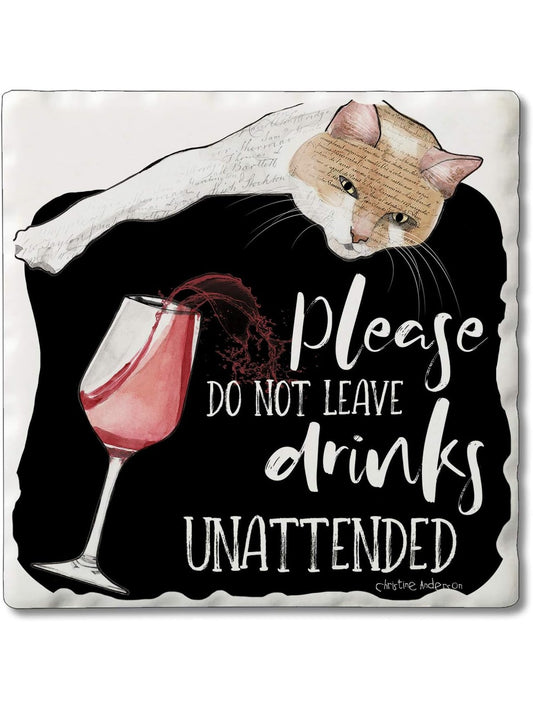 Coaster 02-01991 Cat Unattended Drinks 4x4" 