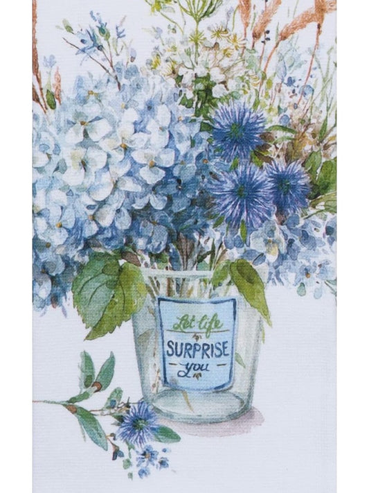 T Towel  Hydrangea Bouquet- Dual Purpose Terry-R6976 