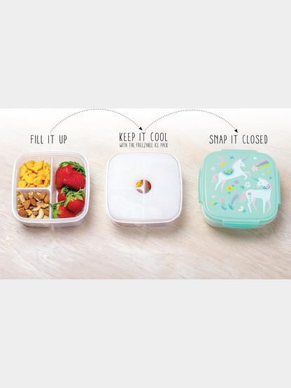 Snack Box With Ice Pack Green Unicorn Sj-1176-21 