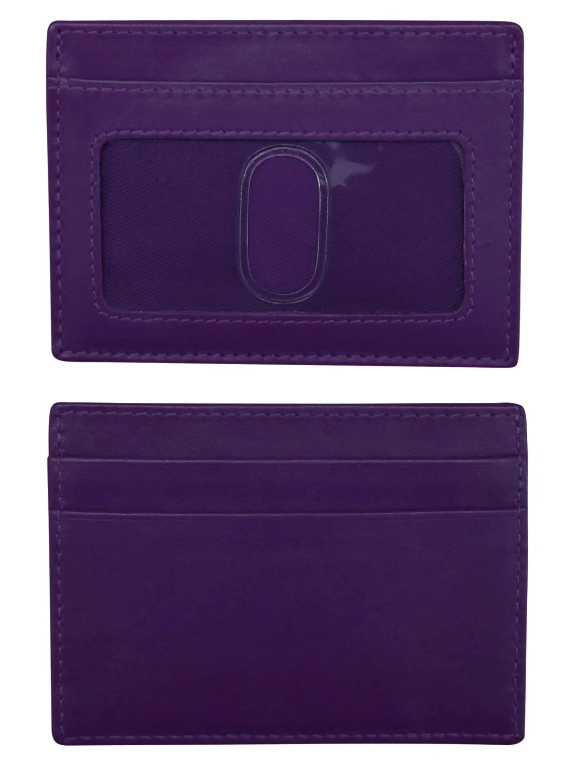 ID / Credit Card Holder Purple Colored Leather 7201