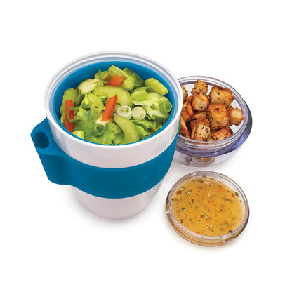 Joie Salad on the go Container with Lid & Fork - 3 Colors Green, Red, Blue 