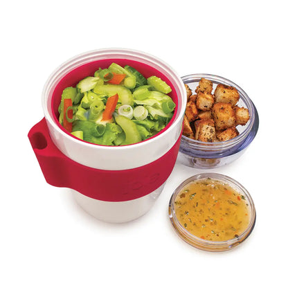 Joie Salad on the go Container with Lid & Fork - 3 Colors Green, Red, Blue 