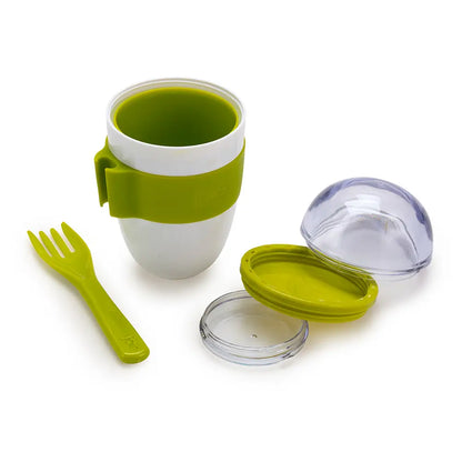 Joie Salad on the go Container with Lid & Fork - 3 Colors Green, Red, Blue 