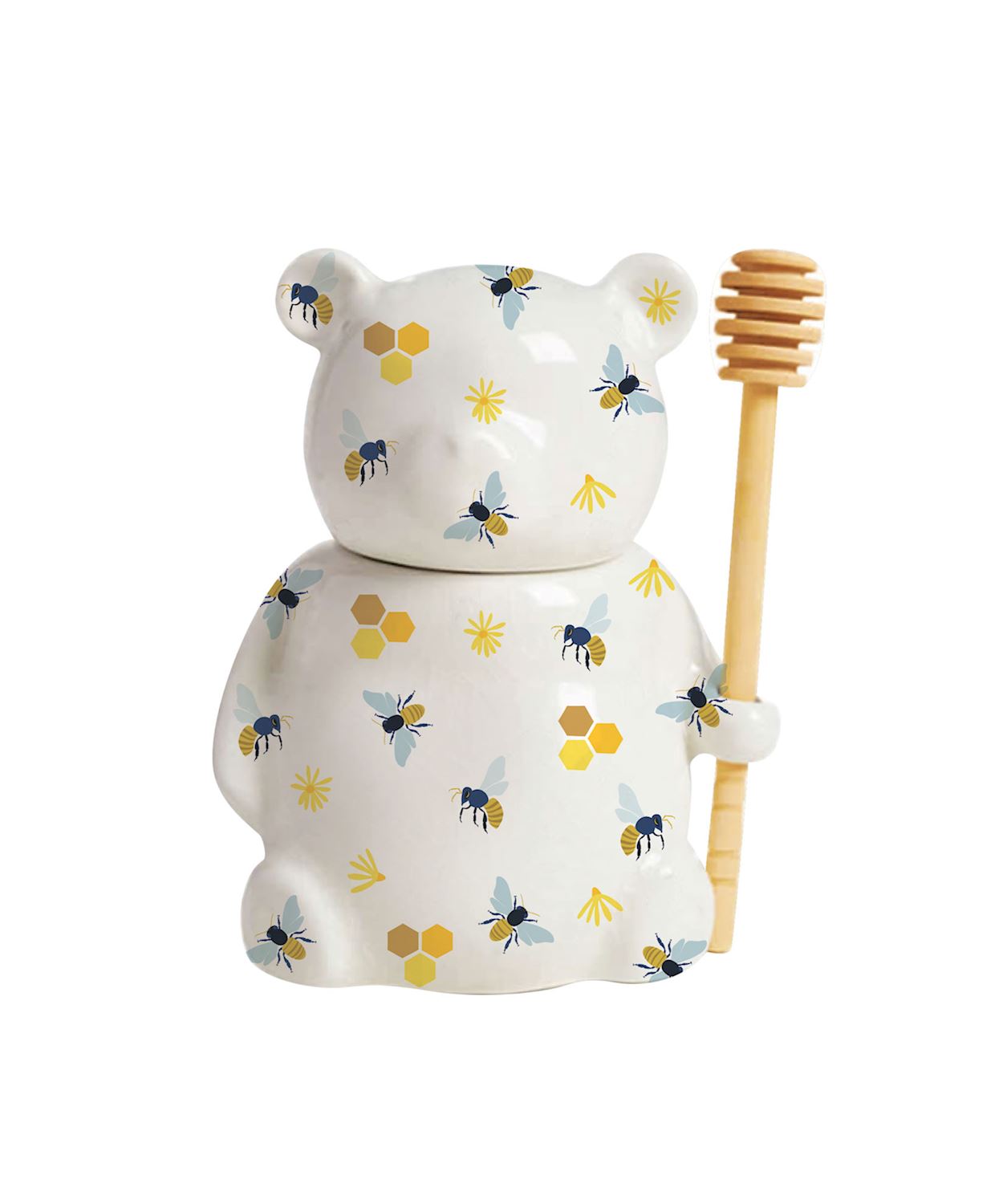 Honey Jar Ceramic Bear With Dipper Set 721287