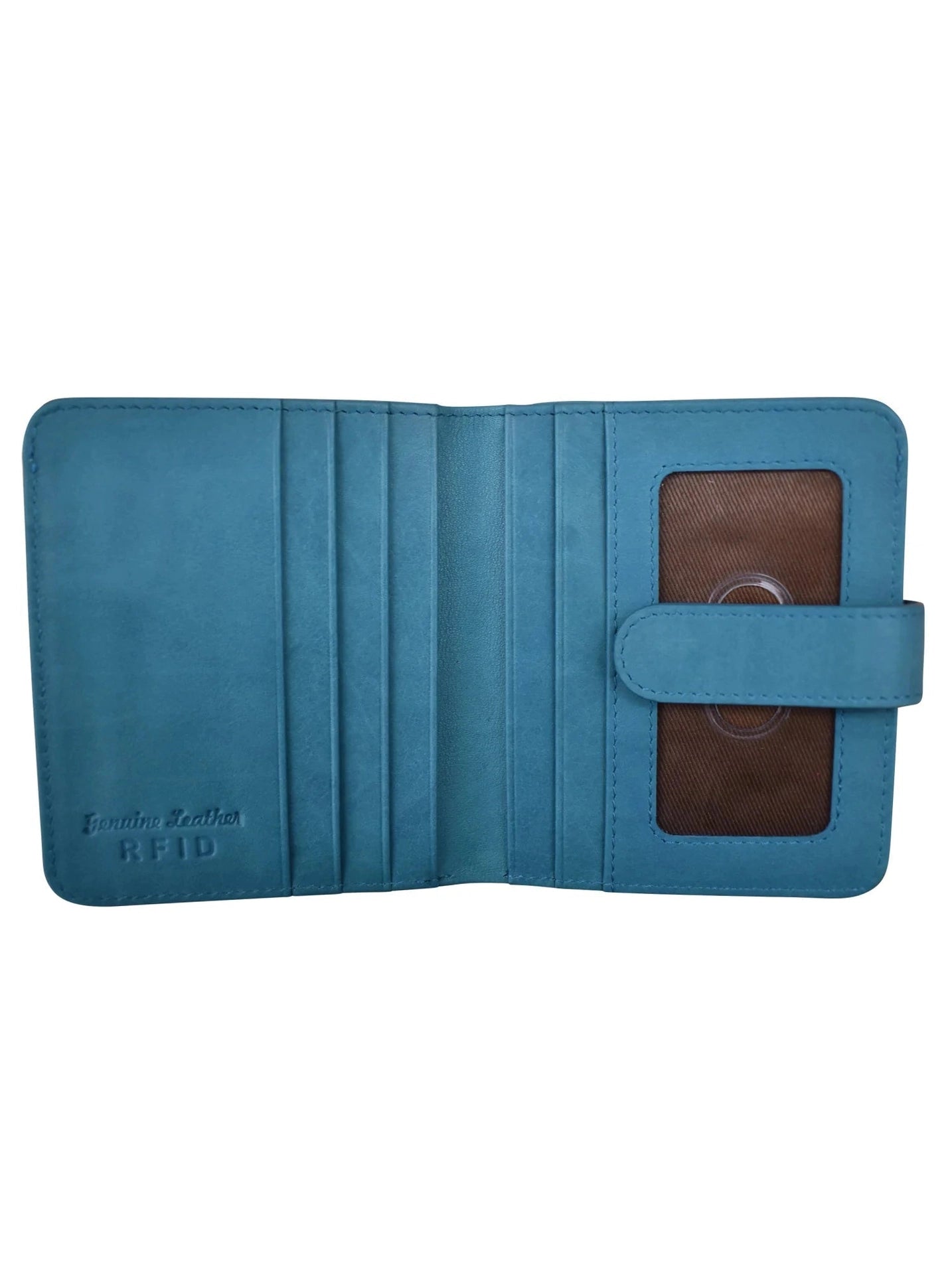 Wallet Small Bifold Jeans Blue Leather RFID Blocking  7301 