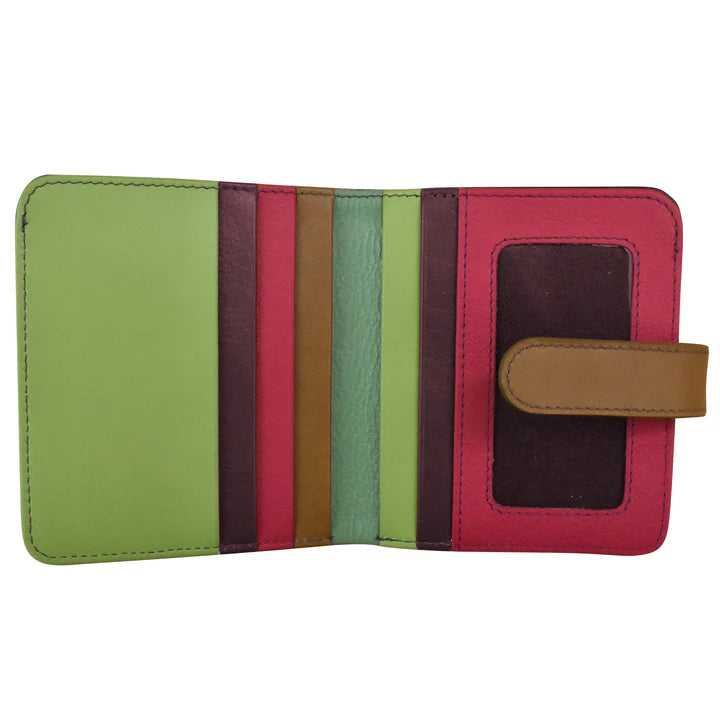 Wallet Small Bifold Sage Multi Leather RFID Blocking 7301 