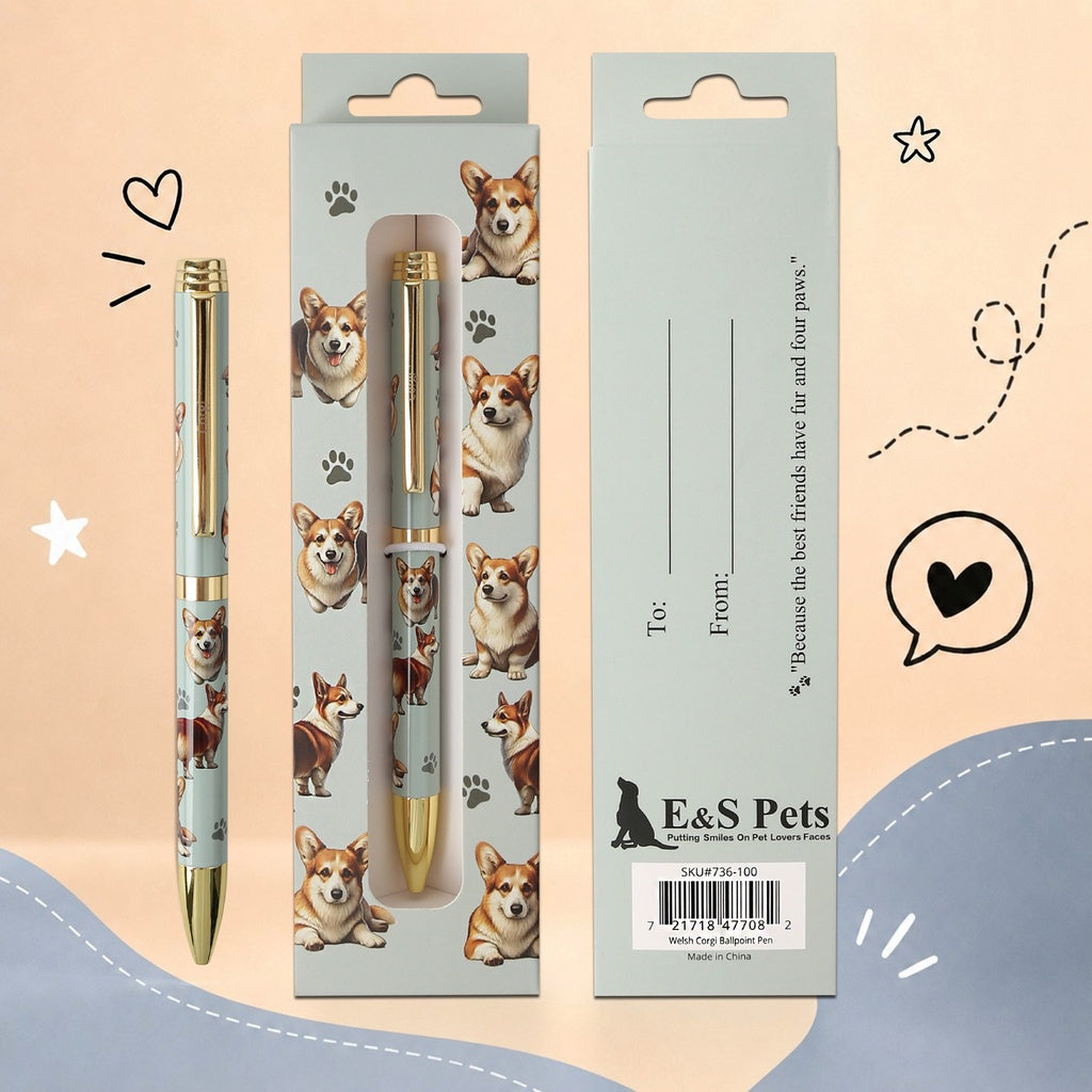 Pen Ball Point&nbsp; Welsh Corgi Gift Boxed 736-100