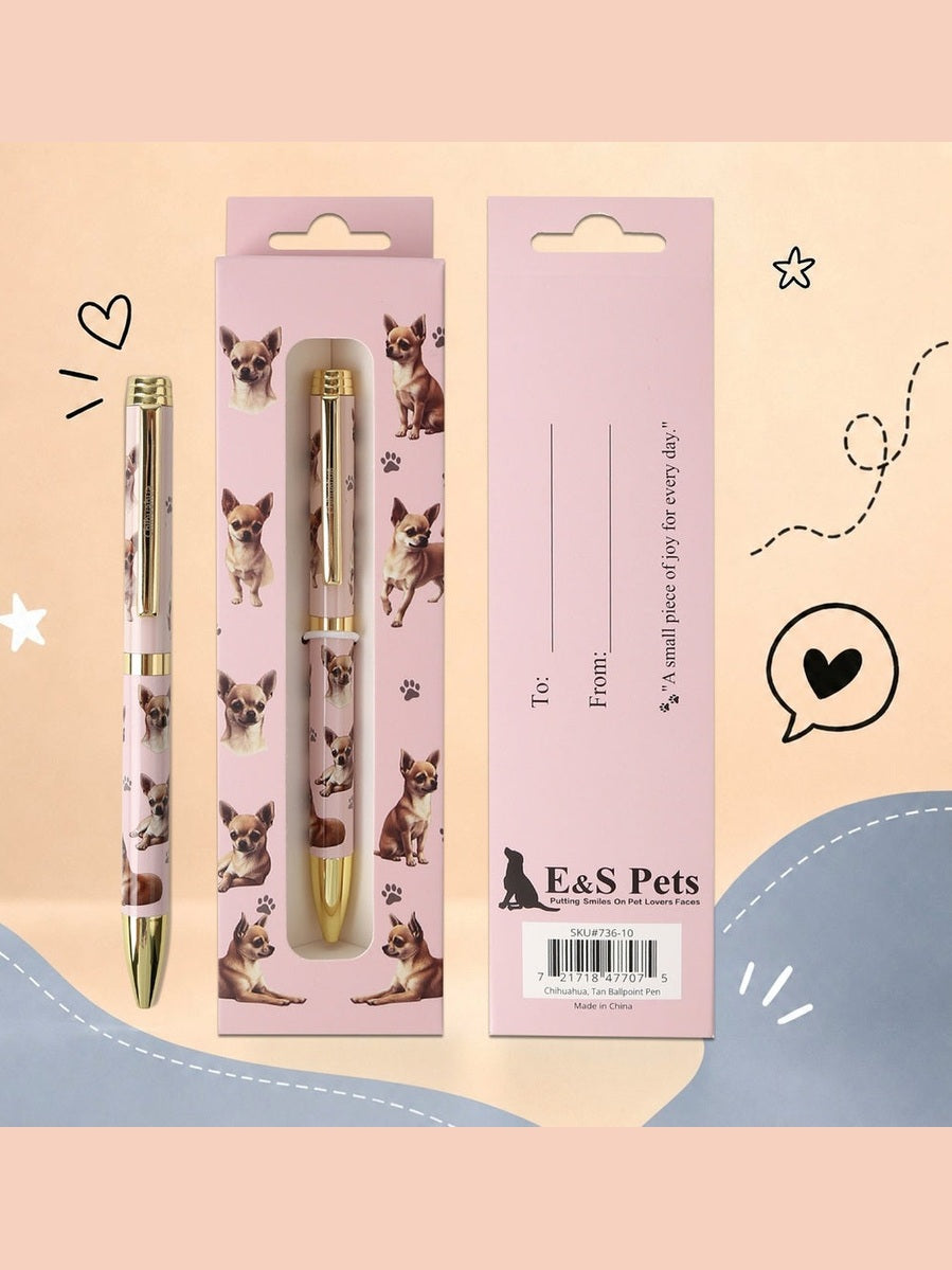 Pen Ball Point  Chihuahua Tan Gift Boxed 736-10