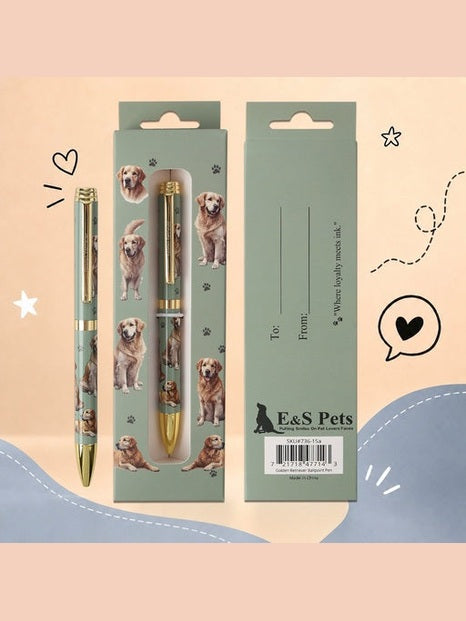 E&amp;S PETS-Pen Ball Point&nbsp; Golden Retriever Gift Boxed 736-15A